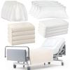 SmoothNovelty 16 Pcs Hospital Bed Sheets Set, Soft Knitted Standard Sheets Quality, Include Fitted Sheet, Quilt Cover, Pillow Case and Blanket (White) view 1