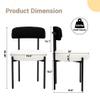 COCO DESIGN Black White Dining Chairs Set of 6, Modern Comfy Boucle Dining Room Chairs with Curved Backrest, Sherpa Upholstered Kitchen Dining Chair with Black Metal Legs view 2