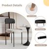 COCO DESIGN Black White Dining Chairs Set of 6, Modern Comfy Boucle Dining Room Chairs with Curved Backrest, Sherpa Upholstered Kitchen Dining Chair with Black Metal Legs view 4