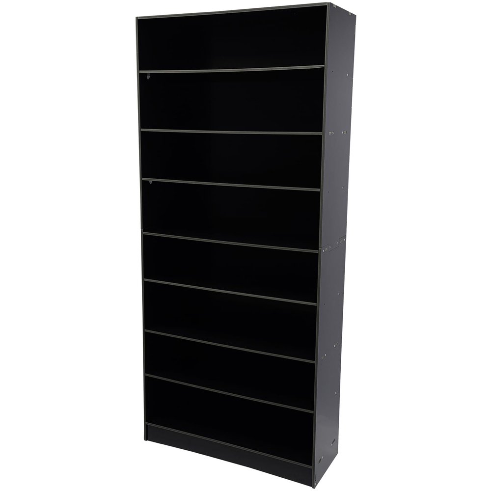 iSamLam 8 Tiers Open Shoe Rack, 32 Pairs Wood Shoe Cabinet Holds, Freestanding Large Shoe Organizer for Closet Hallway Entryway Shoe Storage, 31.5 x 11.81 x 70.35 Inches (Black)