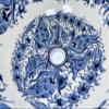 Bathroom Vanity Vessel Blue Sink, Floral Washbasin, Half Bathroom Sink, Pottery Decorative Basin, Ceramic Bath Decor, Remodeling, Midcentury (Diameter: 50 Cm - 20 Inches) view 2