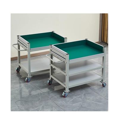 zklaseot Antistatic Movable Workbench, Multi-Layer with Wheels for Workstation Workshop Test Bench Material Handling Trolley(3rd Floor,60X40x75cm)