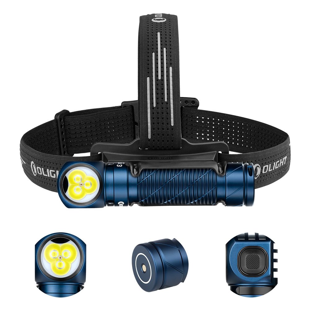 OLIGHT Perun 3 Headlamp Rechargeable, Red Light, Waterproof, Midnight Blue