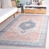 Safavieh Washable Rug Arizona Collection - 4' x 6', Rust & Aqua, Slip Resistant & Easy to Clean, Ideal for Foyer, Kitchen, Nursery, Office, Bedroom (ARZ214P) view 1