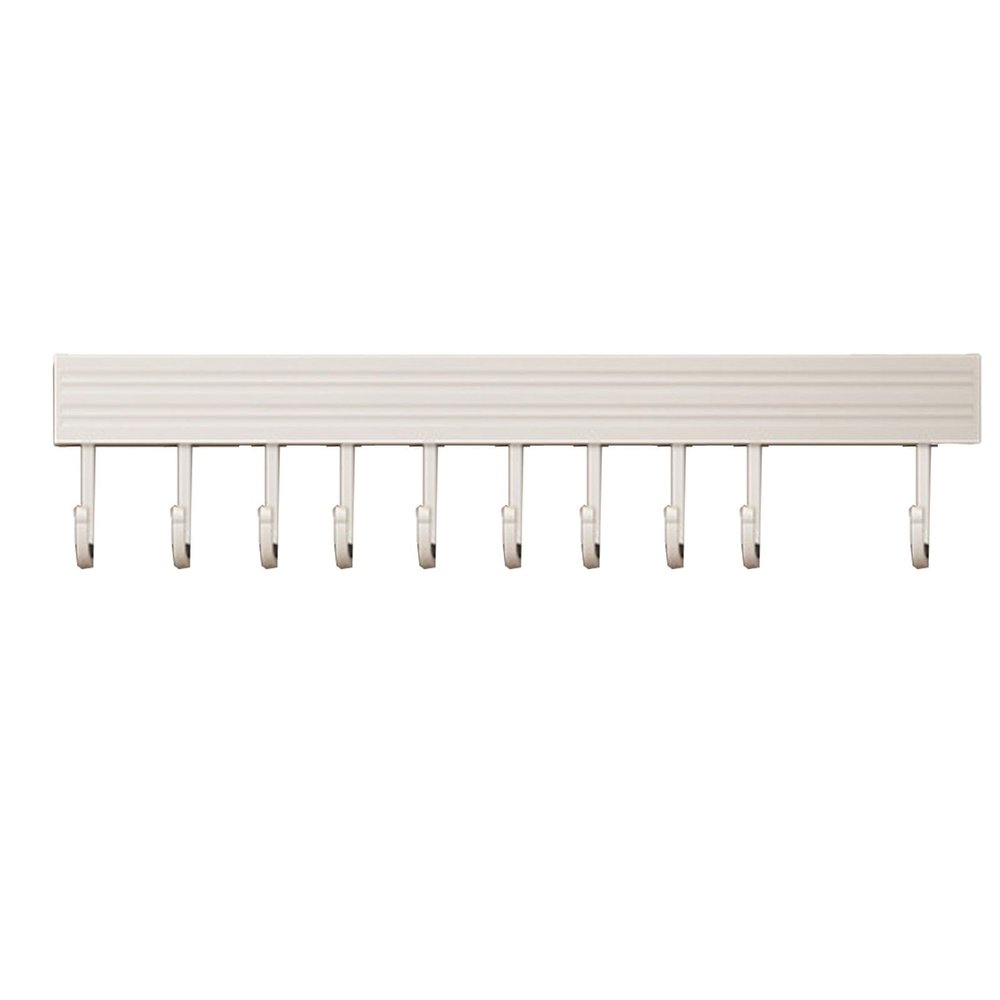 F&Y Wall Mounted Kitchen Hook Rack Space Aluminum Kitchen Utensils Hanger Non Punch Spoon Shovel Chopping Board Storage Rack White (10 Hooks 50cm)