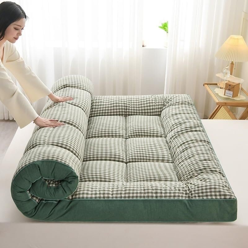 Foldable Guest Sleeping pad, Thick Upgraded Floor Mattress, roll-up Student Dormitory Mattress for Recliner, Sofa, Travel, Tent