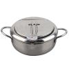 Deep Fryer Pot, Small Deep Fryer With Thermometer Stainless Steel Japanese Frying Pot Deep Fryer Pot With Basket Compatible With Gas Stove Electric Stove (S Size 20cm / 7.9in) view 1