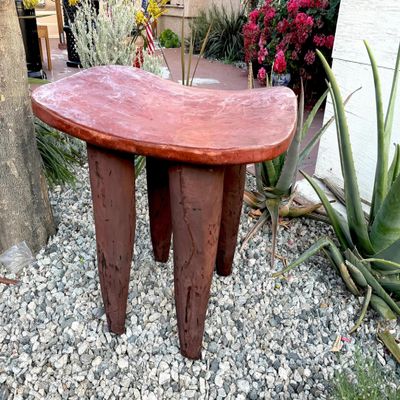 28" Senufo Stool X-Large Hand-carved Wooden Side Stool| Wood Stool| African Senufo Tribal Art| End Table Stool| Side Stool| African Bench-A