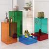 YJEUZCD Acrylic Risers Display, Versatile Square Retail Box, Candy Table Decorative Stand, Merchandise Storage, Product Platform Marketing Holders(Dark Blue,15.7x15.7x5.9in) view 2