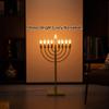 Chabad Style Hanukkah Menorah for Entryway, Living Room, Office, and Kitchen with LED Light Bulbs and Remote Control for Easy Daily Hanukkah Lighting Sequence (Gold, Round Shaped) view 3