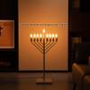 Chabad Style Hanukkah Menorah for Entryway, Living Room, Office, and Kitchen with LED Light Bulbs and Remote Control for Easy Daily Hanukkah Lighting Sequence (Silver, V Shaped) view 3