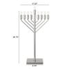 Chabad Style Hanukkah Menorah for Entryway, Living Room, Office, and Kitchen with LED Light Bulbs and Remote Control for Easy Daily Hanukkah Lighting Sequence (Silver, V Shaped) view 4