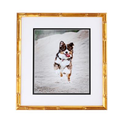 ArtToFrames 17x35 inch Picture Frame Gold with Red Undertones - Bamboo Style Wood Poster Frame, 2Frame_Pack_1_D8576-17x35