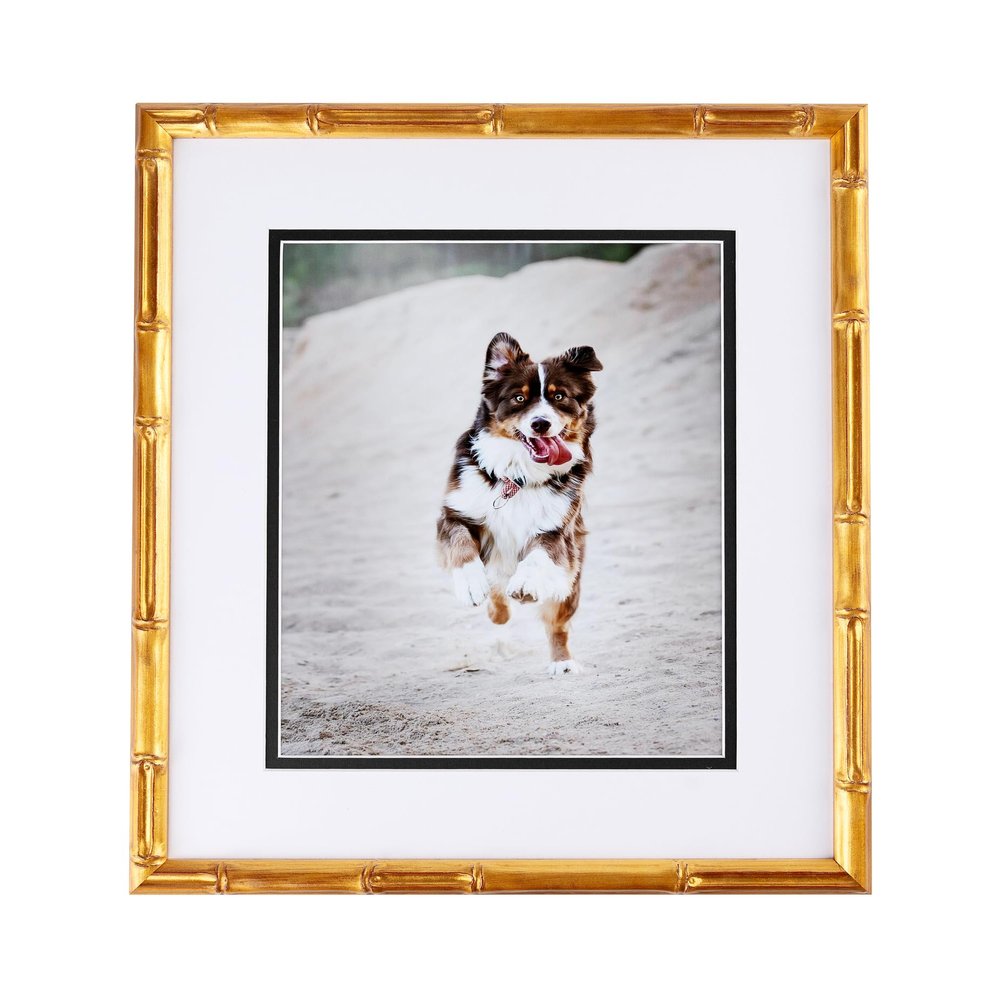 ArtToFrames 17x35 inch Picture Frame Gold with Red Undertones - Bamboo Style Wood Poster Frame, 2Frame_Pack_1_D8576-17x35