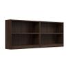 Bush Home Universal Small 2 Shelf Bookcase in Black Walnut - Set of 2, Matching Storage and Display Bookshelves for Home Office or Living Room Organization view 1