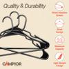 Black Plastic Hangers 200 Pack Heavy-Duty Plastic Hangers Slim and Space-Saving, Durable and Lightweight PP with Non-Slip Shoulder Notches for Slip Dresses, Suits, Jackets & Camisoles view 4