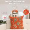 Charlotte Home Furnishings Decorative Pillow Covers for Couch 19x19 in Tapestry Throw Pillow Cover for Living Room Decor Peony Orange Floral Pillow Covers French Made Soft Cotton Jacquard Woven view 2