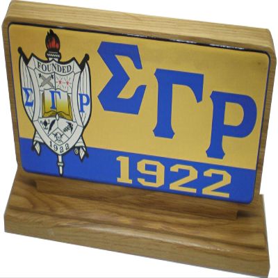 TCEShop Sigma Gamma/ Rho Wood Desk Top Founders Piece [Brown - 11" x 5.5"] - ID#143738