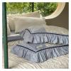GLAMDIA Nature Wrinkled Washed Cotton Lavender Violet Bedding Set Chic Wide Edge Super Soft Comfy Duvet Cover Bed Sheet Pillowcases,Bed view 4