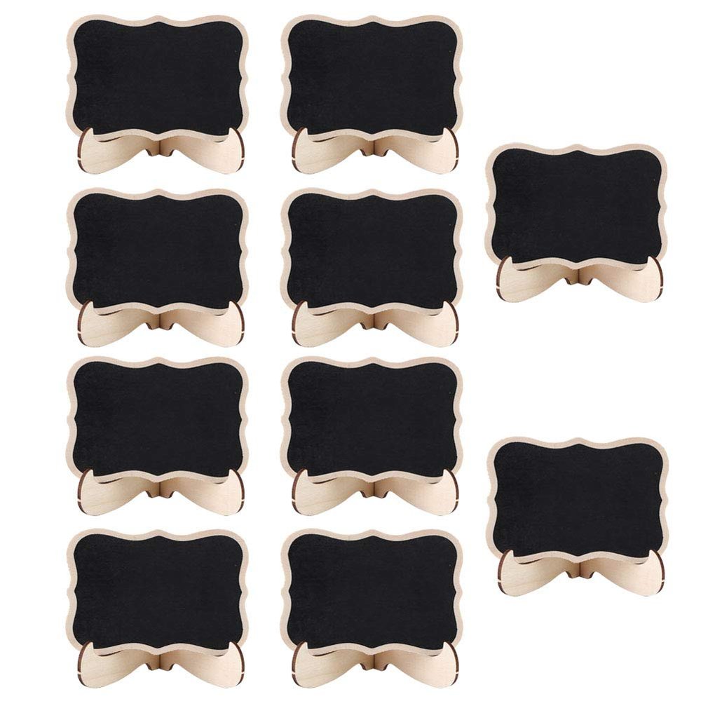 Mini Blackboard, Countrystyle Wooden Blackboard with Base for Bar Desktop for Wedding
