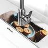 Coffee and Snacks Printed Faucet Mat,Rubber Anti-slip Sink Faucet Mat Pad Splash Guard Absorbent Fast Drying Mat for kitchen Bathroom 15" X 5.5" view 1