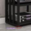 YHWKGZ Media Stand, Height Adjustable Audio Rack, Metal Steel Frame, 5-Layer Multimedia Storage Cabinet, Suitable for PS4/Cable Box Player/Game Console(Black) view 3
