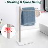 BathAce Hand Towel Holder, L-Shape Hand Towel Stand with Marble Base, Stainless Steel Swivel Hand Towel Rack Bar Standing for Bathroom Kitchen Countertop, 1 Arm (Brushed Nickel) view 4
