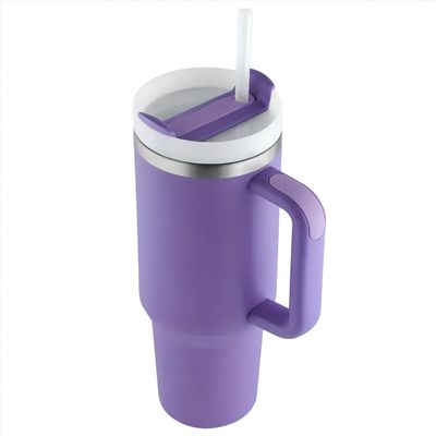 40 oz Stainless Steel cup,vaso de acero inoxidable, colddrinks, hot drinks,coffee cup for travel,car cup holder friendly,cup whit lid and straw,spill proof cup (deep lilac)