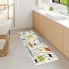 DYNH Mid Century Modern Abstract Geometric Bath Mat, Teal Blue Retro Grid Starbursts 19X31IN view 1