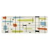 DYNH Mid Century Modern Abstract Geometric Bath Mat, Teal Blue Retro Grid Starbursts 19X31IN view 4