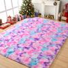 Tepook Soft Rainbow Rug for Girls Room 6x9 Feet, Cute Fluffy Girls Bedroom Area Rug, Shaggy Princess Rug Colorful Carpet for Kids Teens Toddler Playroom Nursery Reading Nook, Hot Pink view 1