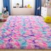 Tepook Soft Rainbow Rug for Girls Room 6x9 Feet, Cute Fluffy Girls Bedroom Area Rug, Shaggy Princess Rug Colorful Carpet for Kids Teens Toddler Playroom Nursery Reading Nook, Hot Pink view 2
