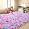 Tepook Soft Rainbow Rug for Girls Room 6x9 Feet, Cute Fluffy Girls Bedroom Area Rug, Shaggy Princess Rug Colorful Carpet for Kids Teens Toddler Playroom Nursery Reading Nook, Hot Pink view 3