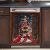MLGB Christmas Tree Kitchen Decor Magnet Dishwasher Cover Panel Decal, Window Red Bird Fridge Magnet Cover, Winter Birds Home Appliance Full Stickers for Dishwasher, Magnetic 23" x 26" view 3