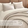 Lady Ann Oversized King Bedspreads 120x120, Extra Large 3 Pieces Leaves Print Summer Oversized Quilts Coverlet for King Bed Linen Feel Ultra Soft Lightweight and Thin Bedspreads & Coverlets Bed Set view 2