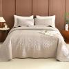 Lady Ann Oversized King Bedspreads 120x120, Extra Large 3 Pieces Leaves Print Summer Oversized Quilts Coverlet for King Bed Linen Feel Ultra Soft Lightweight and Thin Bedspreads & Coverlets Bed Set view 3
