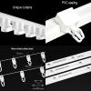 Ceiling Curtain Track Rail, Top/Side-Mounted Sliding Curtain Track, Aluminum Curtain Straight Track, Ripplefold Snap Track with Tape Set for Living Room Bedroom Room Divider(210cm(6.9FT)) view 4