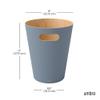 Umbra Woodrow 2-Gallon Modern Wooden Trash Can Wastebasket, Attractive Bin for Garbage or Recycling, Suitable for Home or Office, Slate Blue view 3