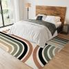 2x4 Runner Rug Retro Abstract Boho Rugs for Entryway, Geometric Rainbow Stripes Mid Century Washable Kitchen Rugs Soft Non Slip Anti Fatigue for Sink Laundry Indoor Hallways view 3