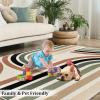 2x4 Runner Rug Retro Abstract Boho Rugs for Entryway, Geometric Rainbow Stripes Mid Century Washable Kitchen Rugs Soft Non Slip Anti Fatigue for Sink Laundry Indoor Hallways view 4