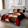 Santa Claus Kids Bedspread Queen Size,Xmas Snowflake Starry Sky Christmas Poinsettia Coverlet Set,Boys Girls Room Decor,Afro American Black People Quilted Coverlet,Red Bedding Quilt,2 Pillowcases view 2