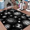 Sports Balls Carpet Rug - Black Balls Rug for Boys Kids Room Sports Rugs for Boys Bedroom, 5'7' view 1