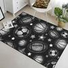 Sports Balls Carpet Rug - Black Balls Rug for Boys Kids Room Sports Rugs for Boys Bedroom, 5'7' view 3
