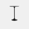 KWOKING Round Scandinavian Bar Table with Metal Pedestal Base & Easy Assembly - Without Chairs High Bar Table Round Table Cocktail Table Balcony Wood Bar Table Black 31.5" L x 31.5" W x 41.3" H view 2