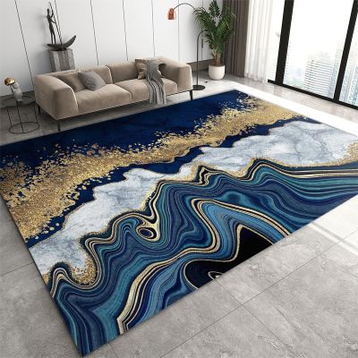 2x4 Runner Rug Navy Blue Marble Rugs for Entryway, Luxury Gold Abstract Washable Kitchen Rugs Soft Non Slip Anti Fatigue for Sink Laundry Indoor Hallways