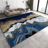 2x4 Runner Rug Navy Blue Marble Rugs for Entryway, Luxury Gold Abstract Washable Kitchen Rugs Soft Non Slip Anti Fatigue for Sink Laundry Indoor Hallways view 1