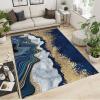2x4 Runner Rug Navy Blue Marble Rugs for Entryway, Luxury Gold Abstract Washable Kitchen Rugs Soft Non Slip Anti Fatigue for Sink Laundry Indoor Hallways view 2