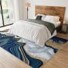 2x4 Runner Rug Navy Blue Marble Rugs for Entryway, Luxury Gold Abstract Washable Kitchen Rugs Soft Non Slip Anti Fatigue for Sink Laundry Indoor Hallways view 3