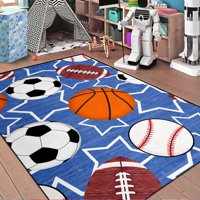 Sports Balls Carpet Rug - Balls Rug for Boys Kids Room Sports Rugs for Boys Bedroom, 5'7'