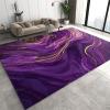 2x4 Runner Rug Purple Gradient Marble Rugs for Entryway, Luxury Paint Fluid Gold Stripes Washable Kitchen Rugs Soft Non Slip Anti Fatigue for Sink Laundry Indoor Hallways view 1